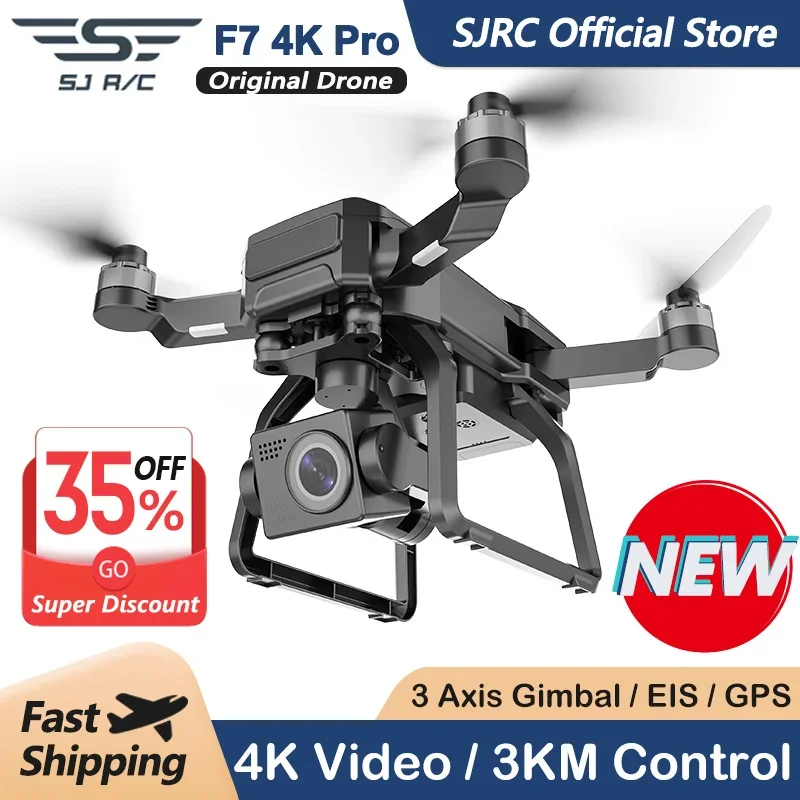 Fpv Brushless Rc Drone 4K - SJRC-Drone F7 4K PRO avec caméra
